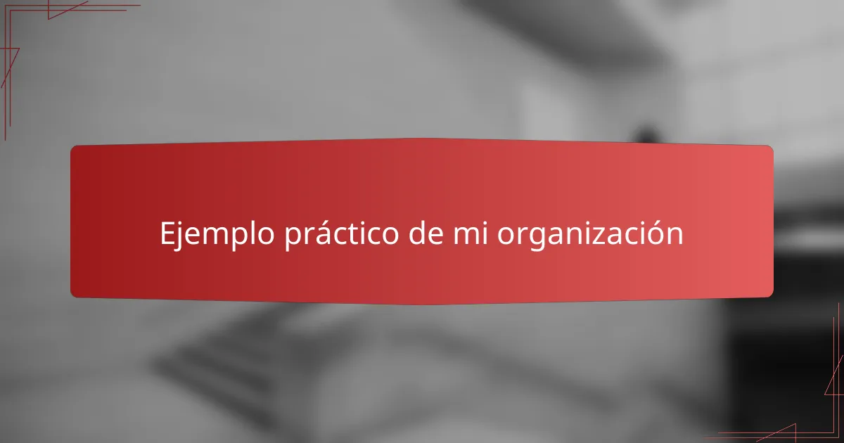 Ejemplo práctico de mi organización