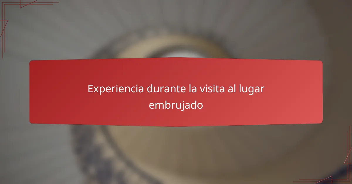Experiencia durante la visita al lugar embrujado