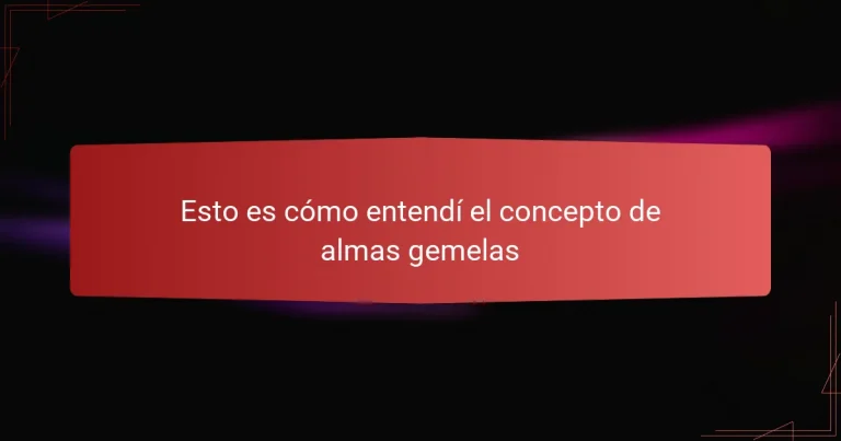 Esto es cómo entendí el concepto de almas gemelas