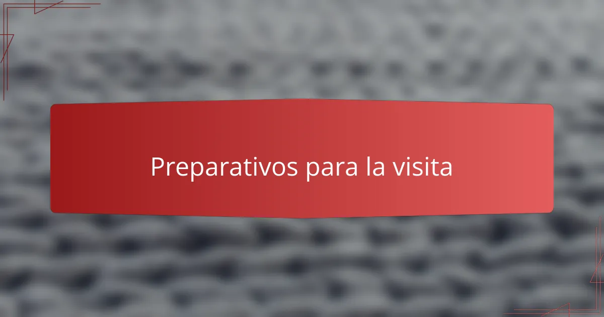 Preparativos para la visita