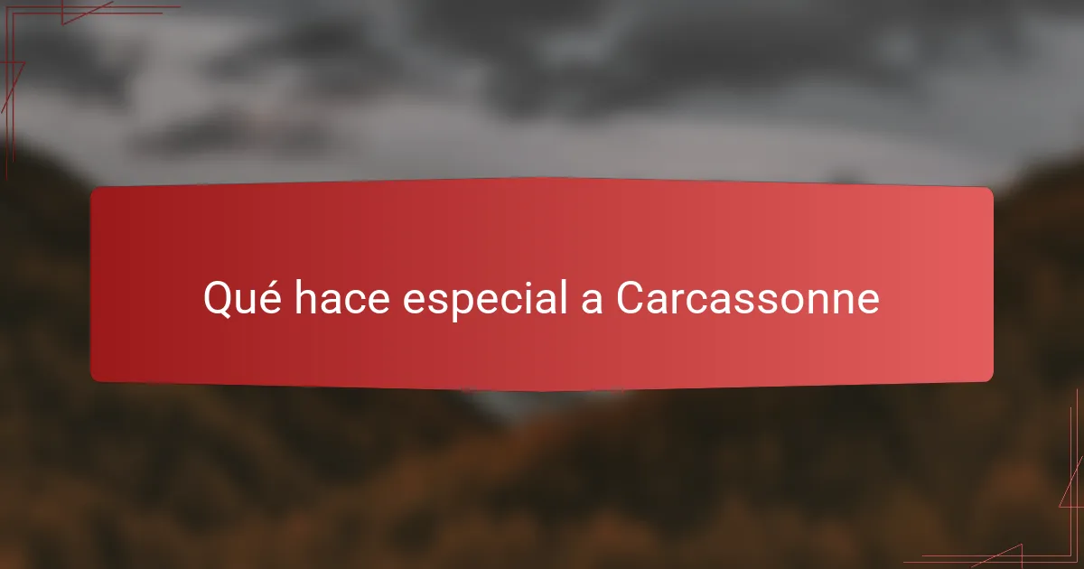 Qué hace especial a Carcassonne
